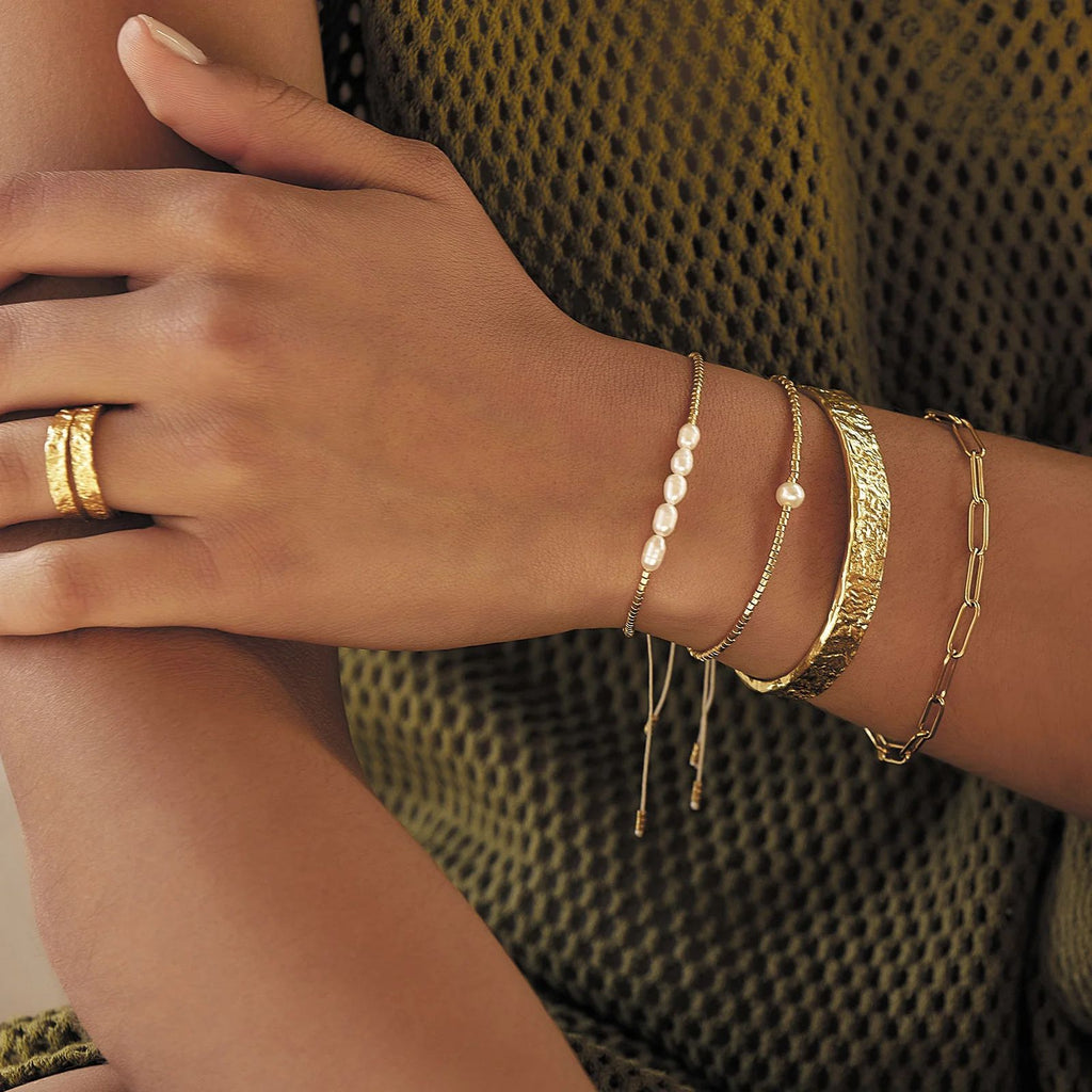 18k-Goldstahl Armband, hohl und poliert