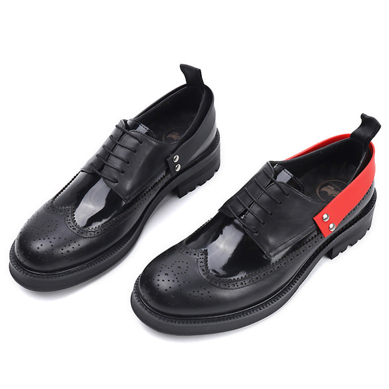 Elegante handgemachte Lederschuhe mit dicker Sohle