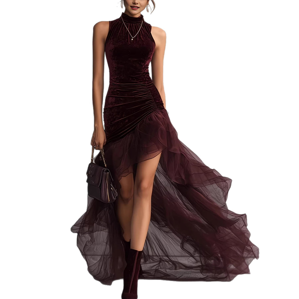 Elegantes Meerjungfrauenkleid mit Tüll-Details – Bild 7 | LuxeStyle