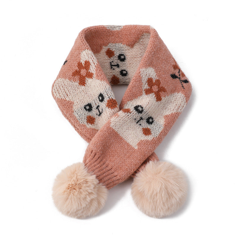 Gemusterter Strickschal mit Bären- und Kaninchenmuster – Bild 19 | LuxeStyle