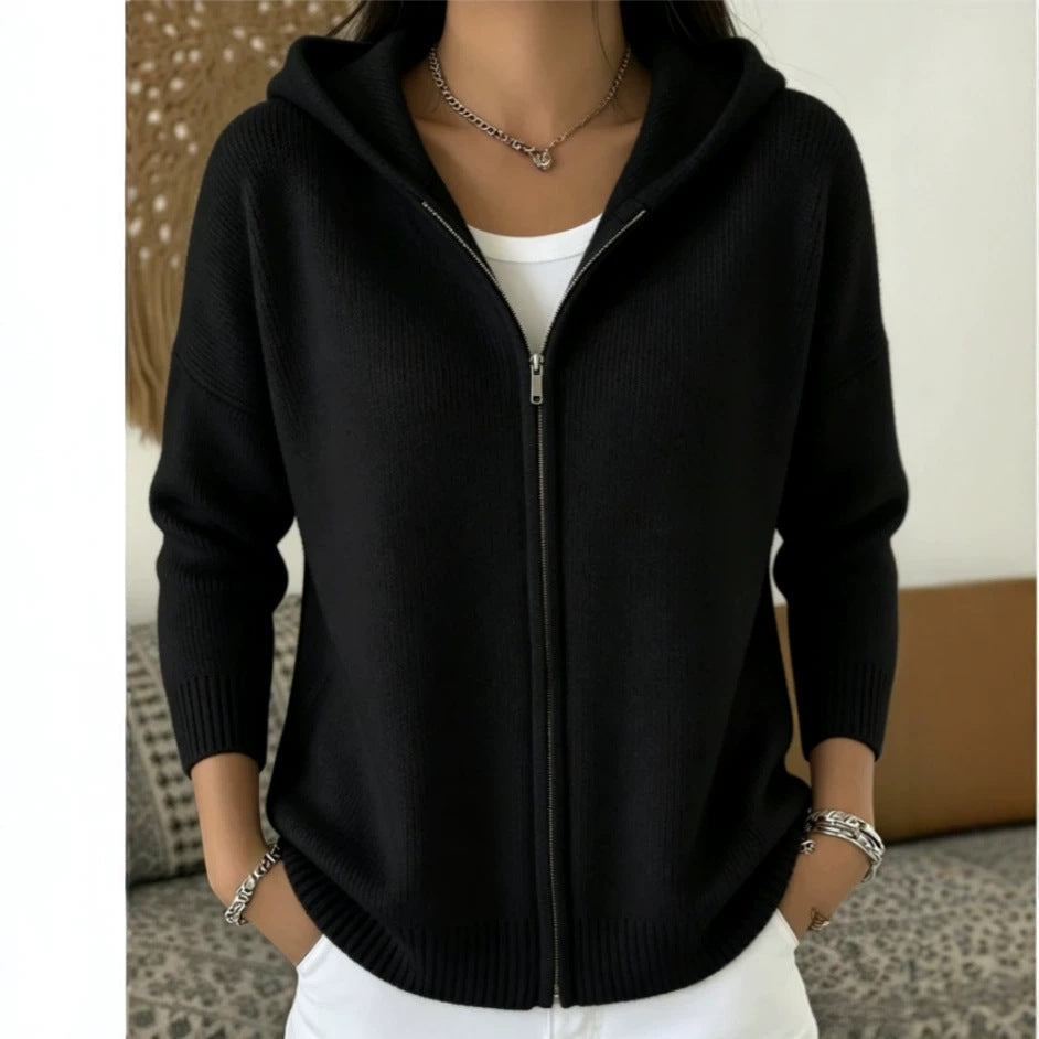 Strick-Hoodie mit Reissverschluss