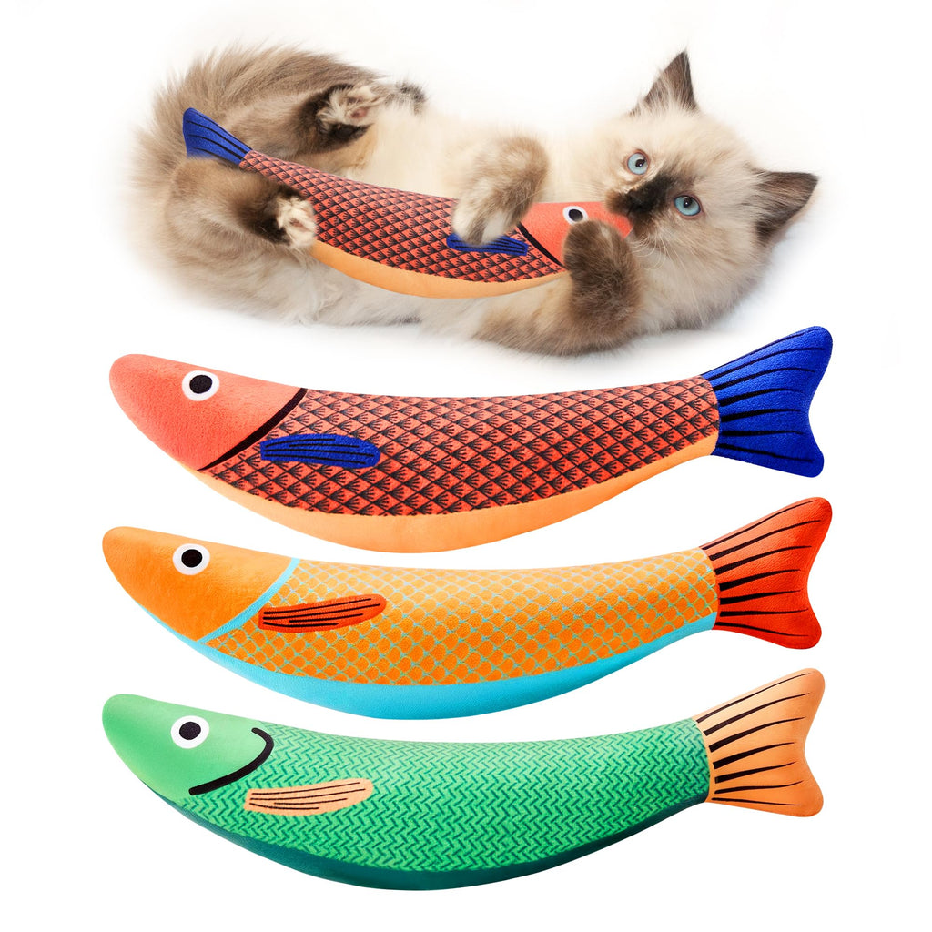 Katzenminze Fisch-Kicker Spielzeug, 3er-Pack