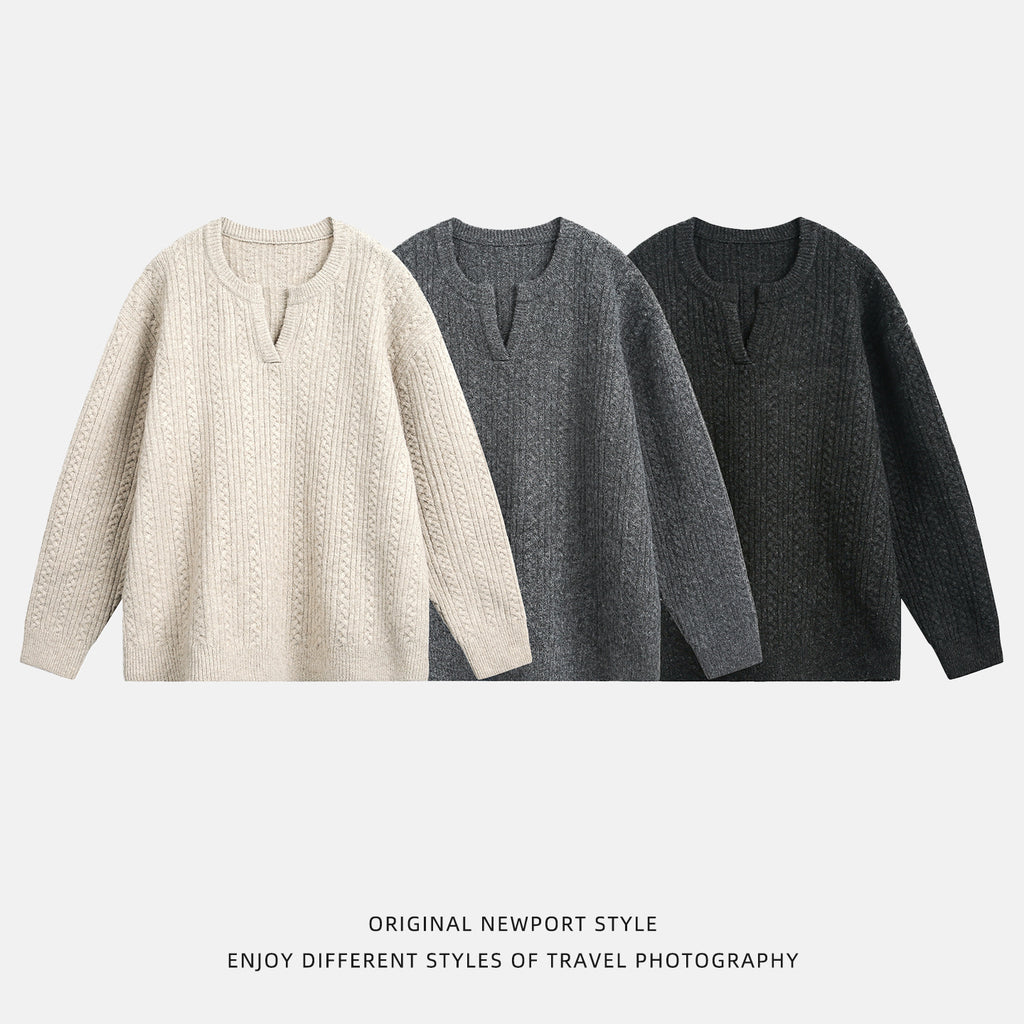 Retro-Strickpullover mit Lockiger Passform und Textur