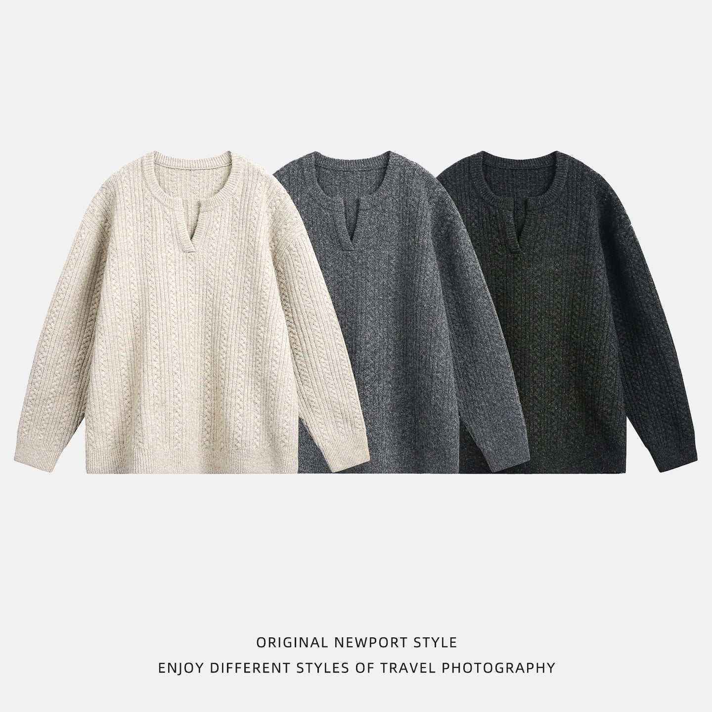 Retro-Strickpullover mit Lockiger Passform und Textur