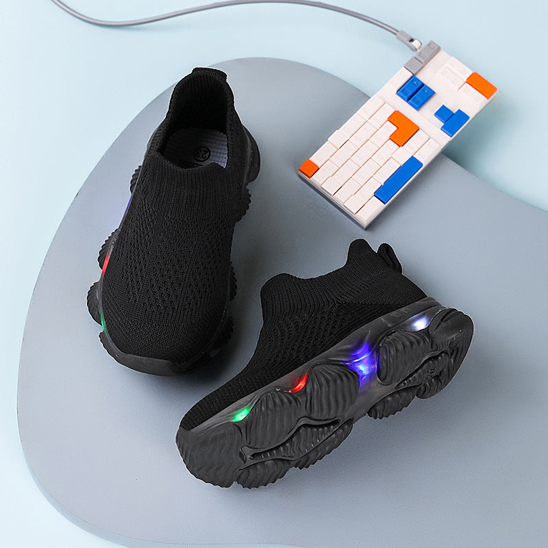 Baby Strickschuhe mit LED-Lichtern