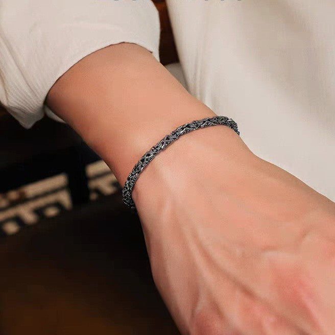 Vintage Schlangenknochen-Armband mit Strass