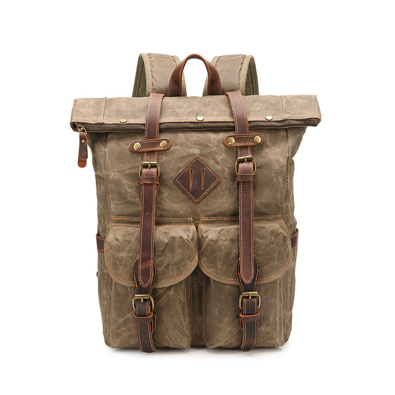 Retro Rucksack aus Canvas und Leder – Bild 6 | LuxeStyle