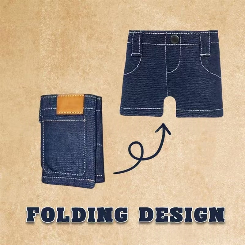 Jeans-Geldbörse faltbar blau grau – Bild 3 | LuxeStyle