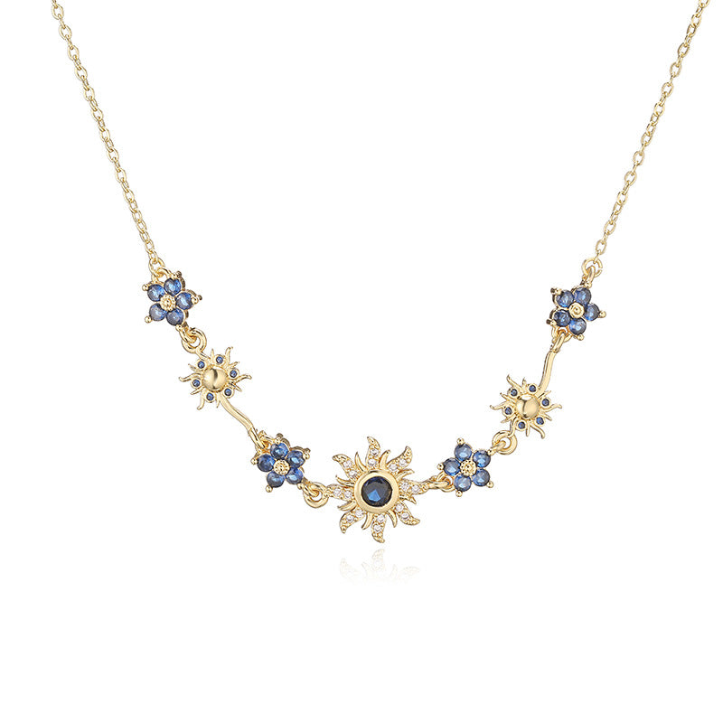 Blumen Armband oder Halskette mit Zirkonia