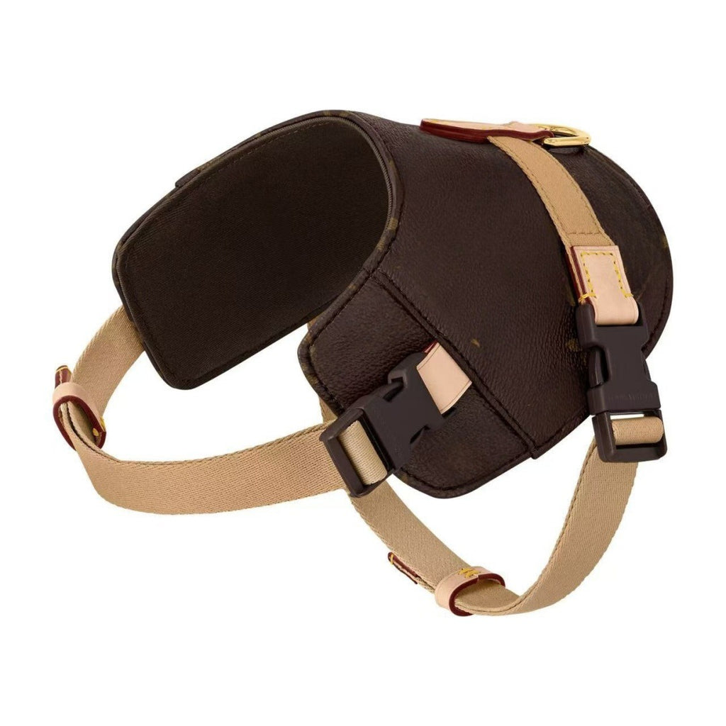 Leder-Halsband für Hunde, Kaffee-Blumenmuster