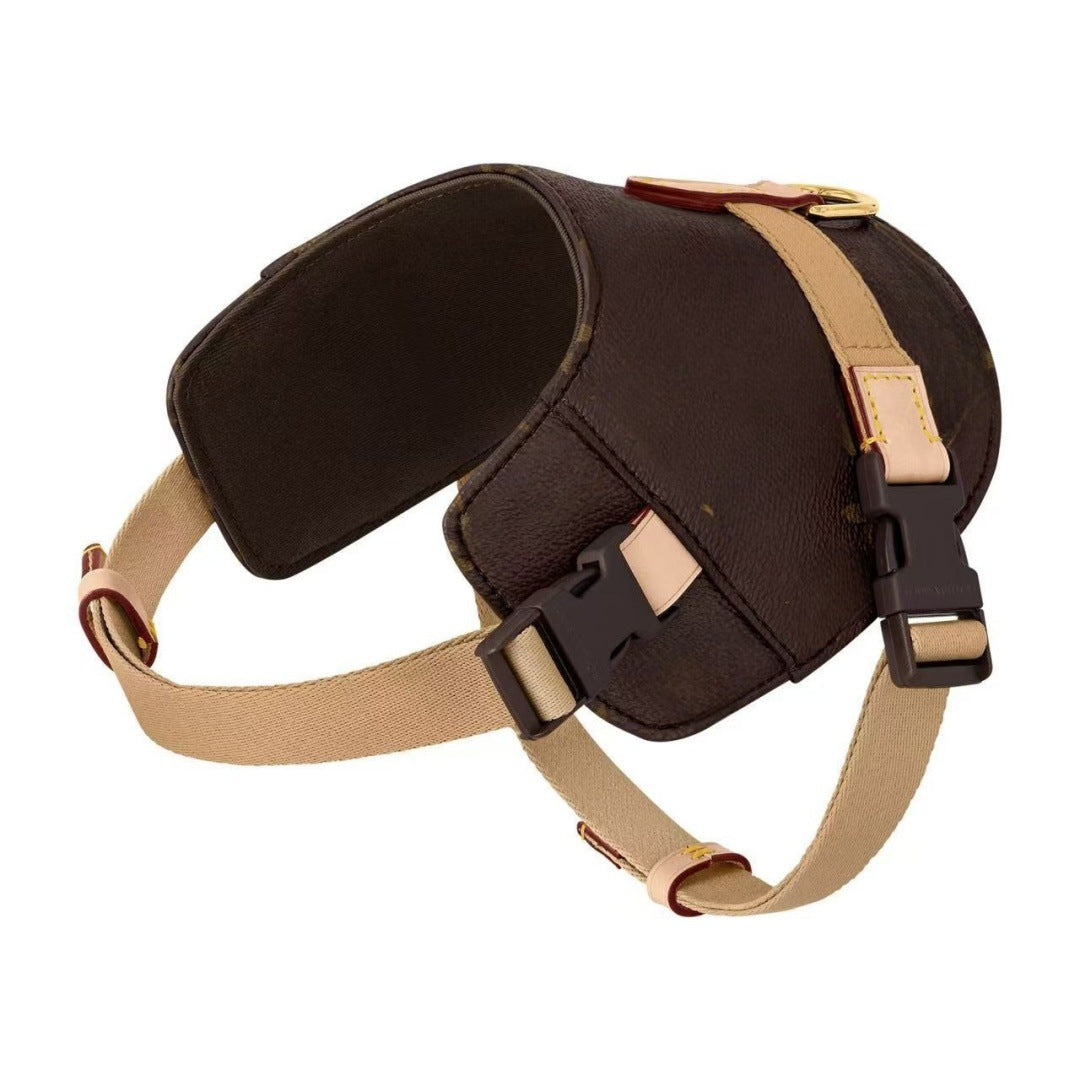 Leder-Halsband für Hunde, Kaffee-Blumenmuster