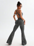 Nahtloser Leopard Jumpsuit für Yoga & Fitness