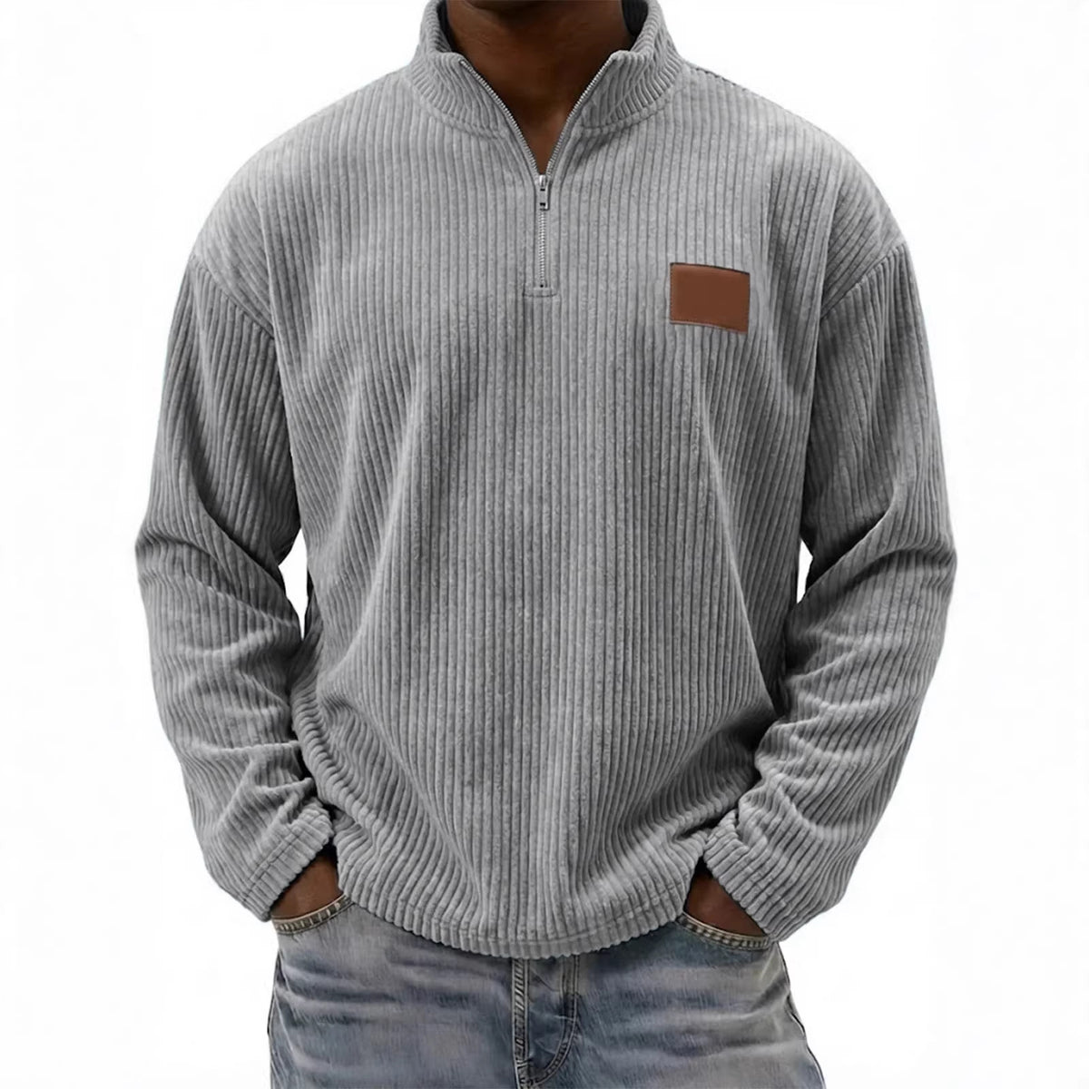 Retro-Cordonpullover mit Stehkragen – Bild 8 | LuxeStyle