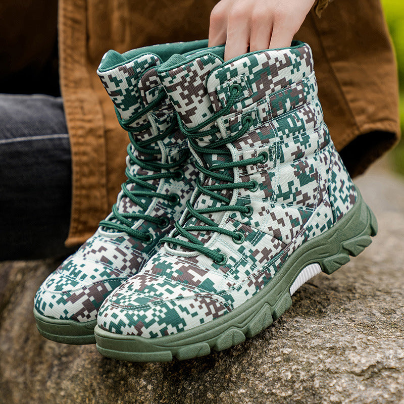 Gefütterte Camouflage Wanderstiefel für Herren