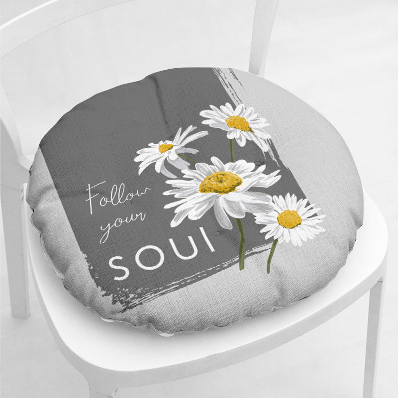 Sitzkissen Daisy aus Baumwoll-Leinen