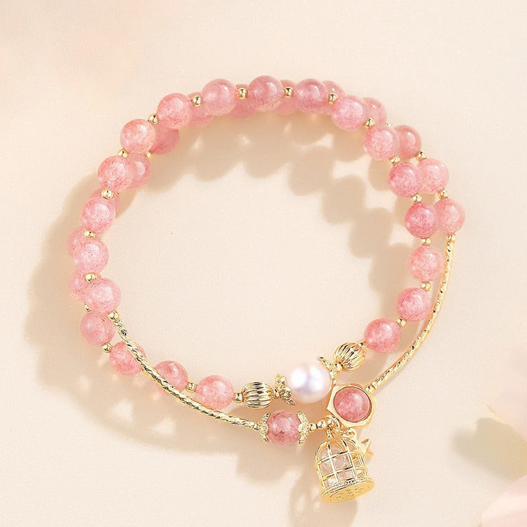 Armband mit Erdbeerquarz-Herzen – Bild 4 | LuxeStyle