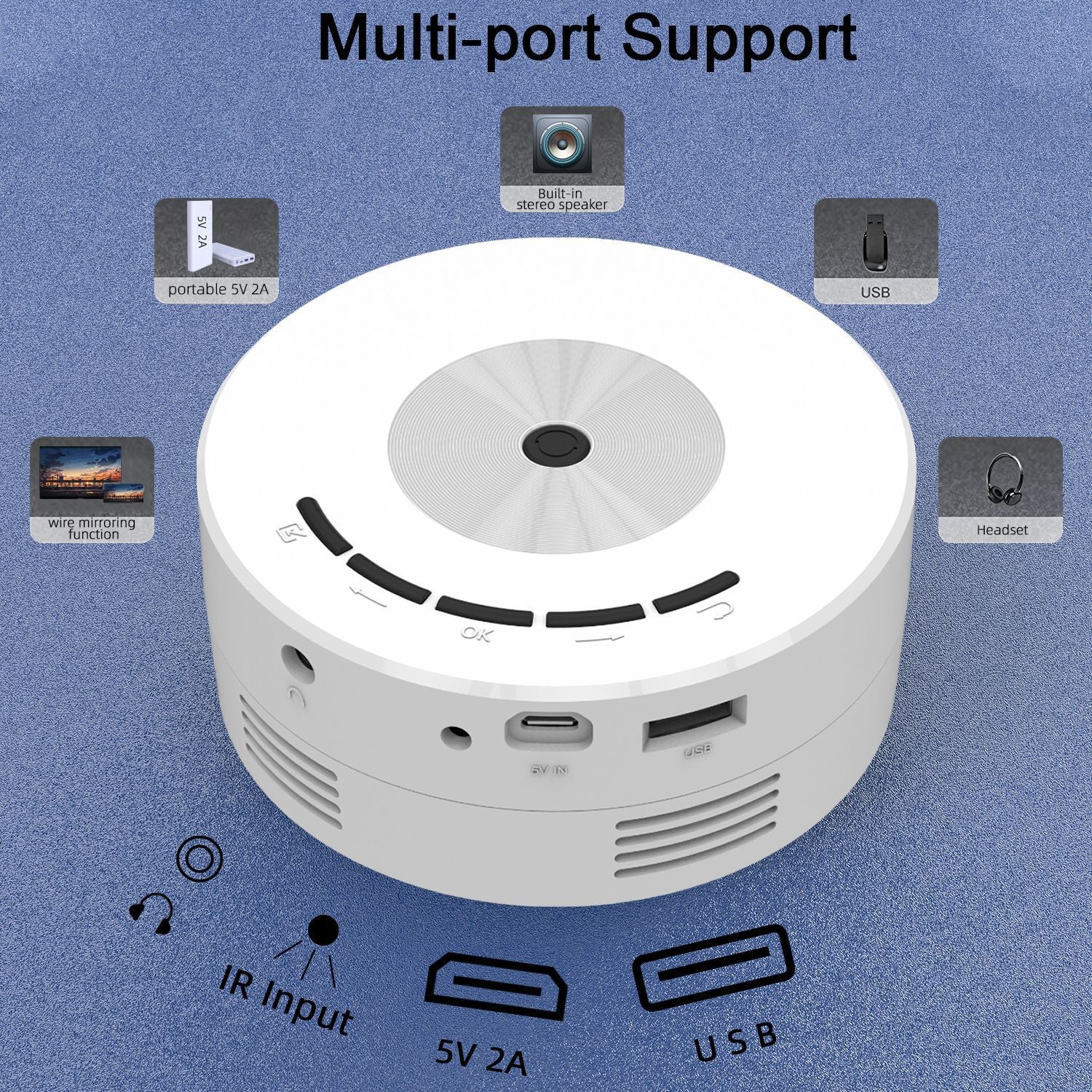 Mini-Projektor für Smartphone (kabelgebunden)