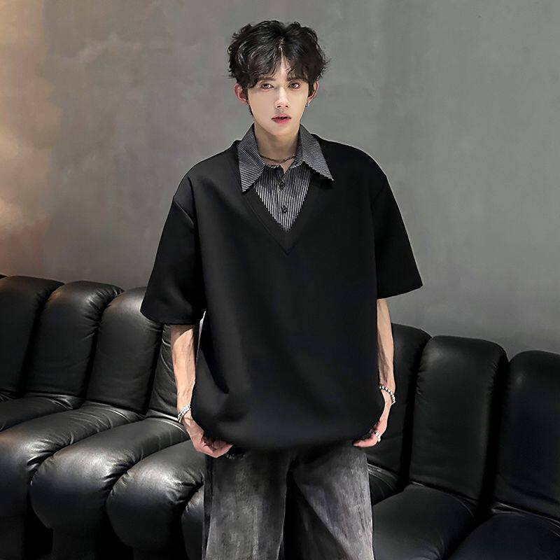 Kurzarm-Shirt im Lagenlook für Herren – Bild 2 | LuxeStyle