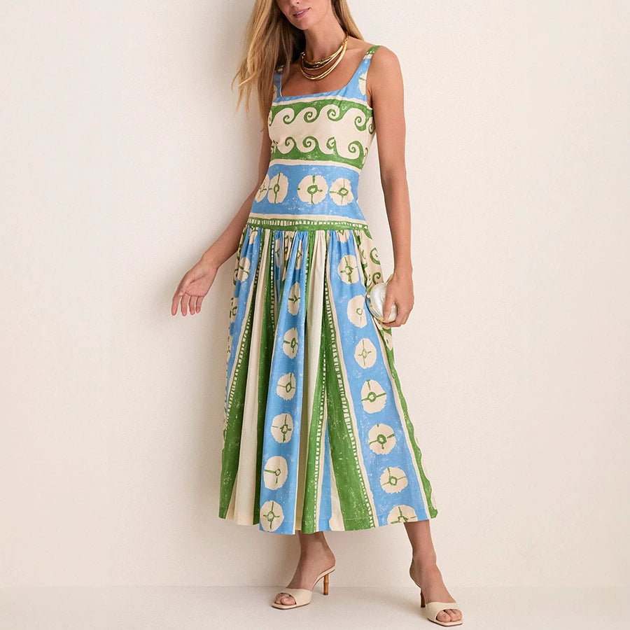 Leinenkleid mit Print für den Sommer