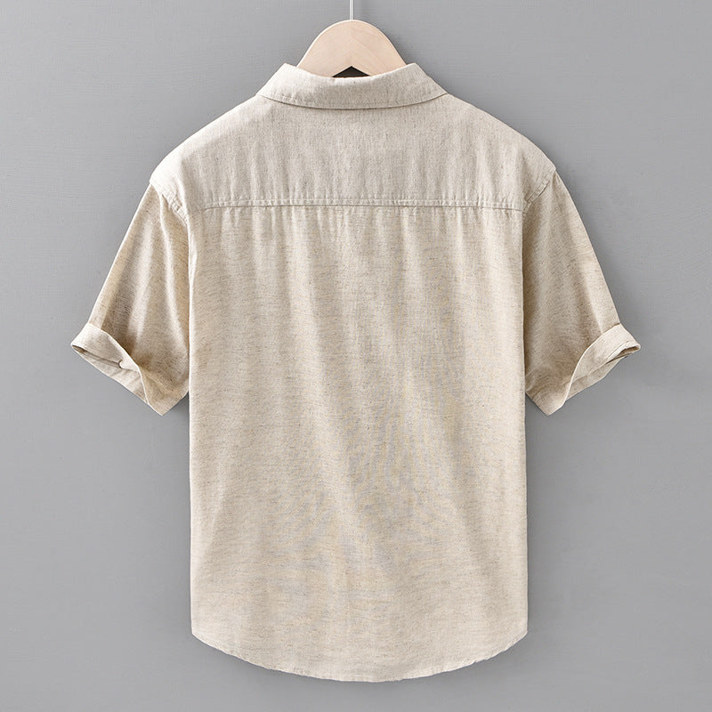 Leinen-T-Shirt mit Kurzärmel – Bild 7 | LuxeStyle