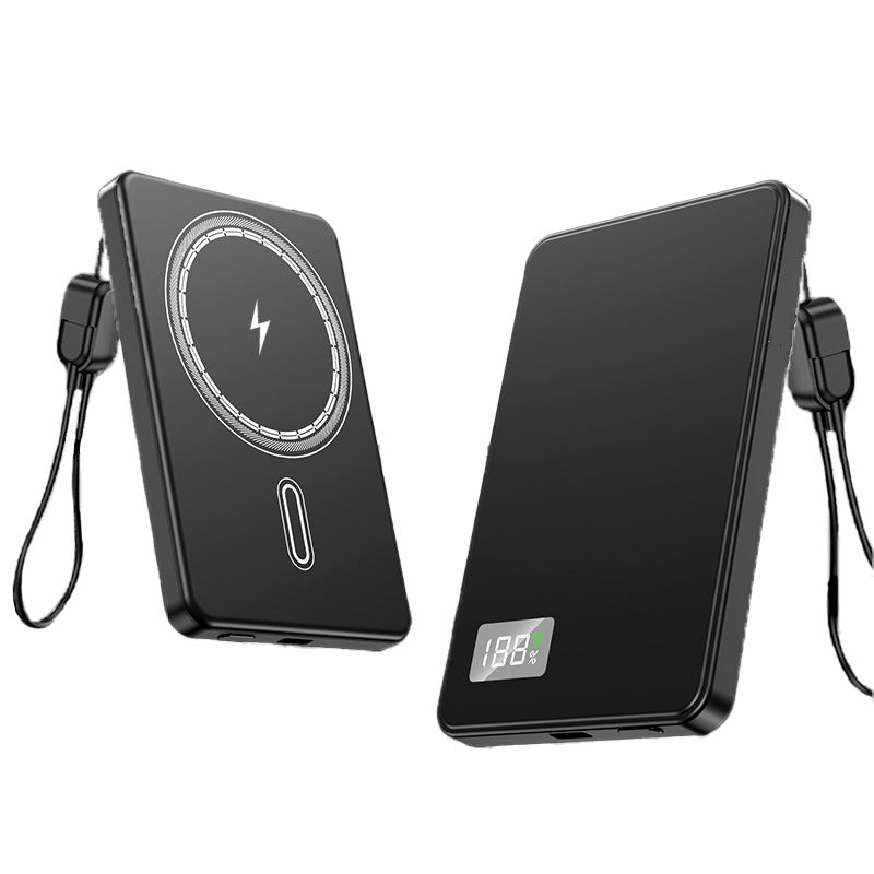 Ultradünne magnetische Powerbank mit Schnellladekabel