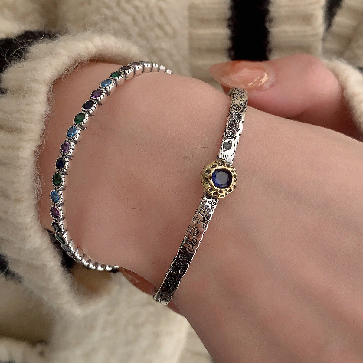 Geometrisches Zirkon-Armband im Retro-Stil | LuxeStyle