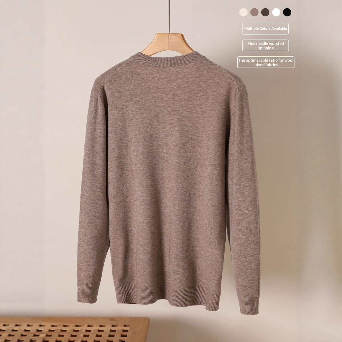 Herren V-Ausschnitt Pullover aus Wollmischung – Bild 8 | LuxeStyle