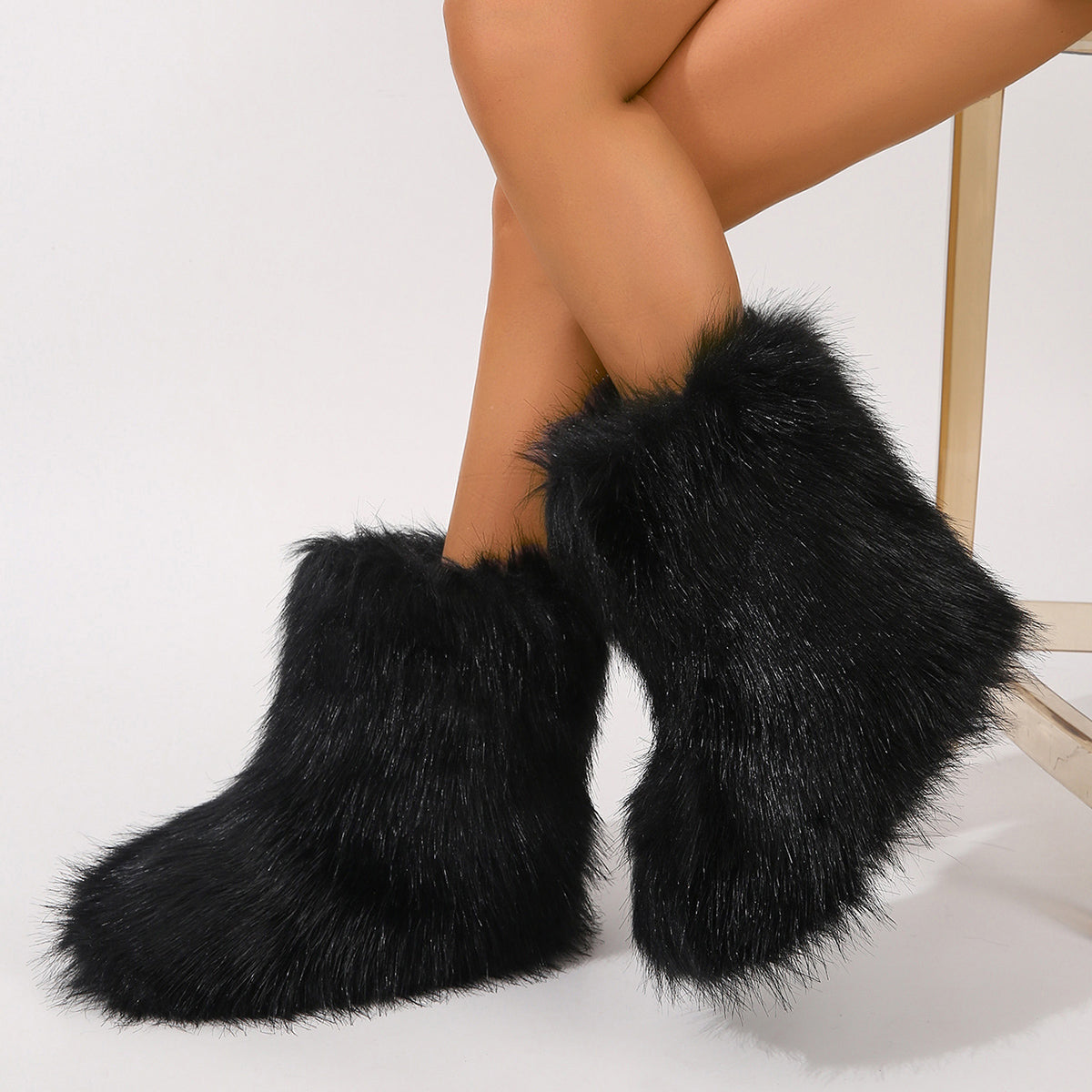 Winter Mid-Calf Stiefel aus Faux Fell