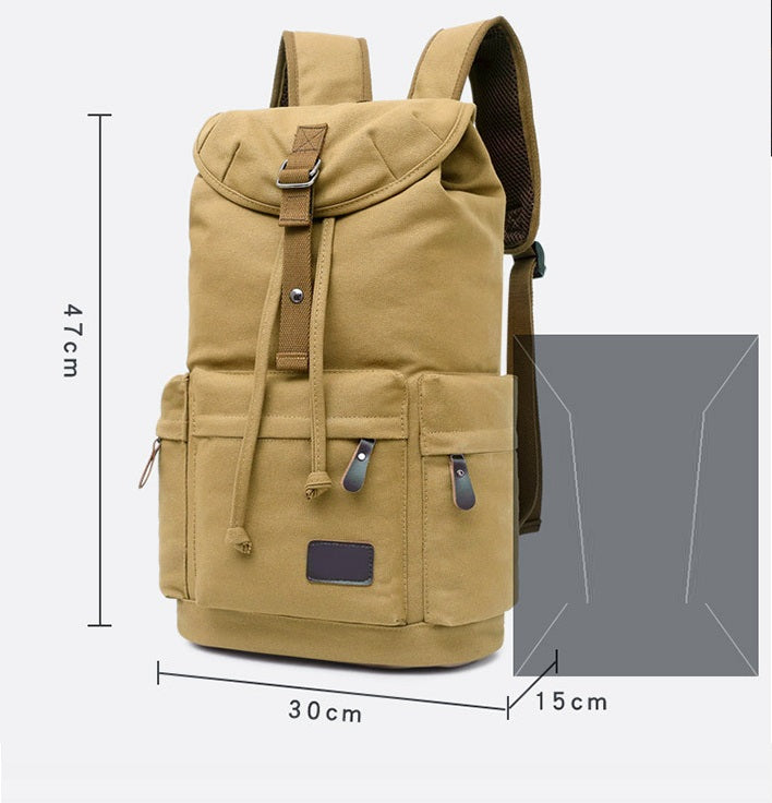 Canvas Rucksack Retro, 30×47×15 cm, 20-35 L – Bild 4 | LuxeStyle