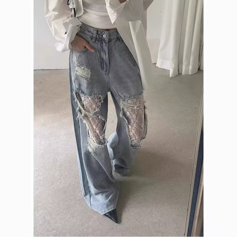 Vintage-Lace-Rip Jeans