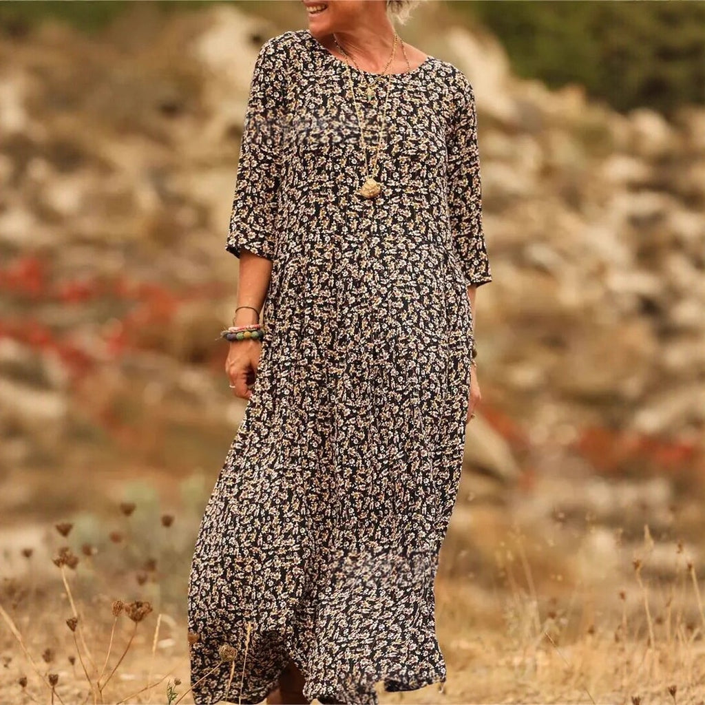 Lässiges Midikleid mit 3D-Muster – Bild 6 | LuxeStyle