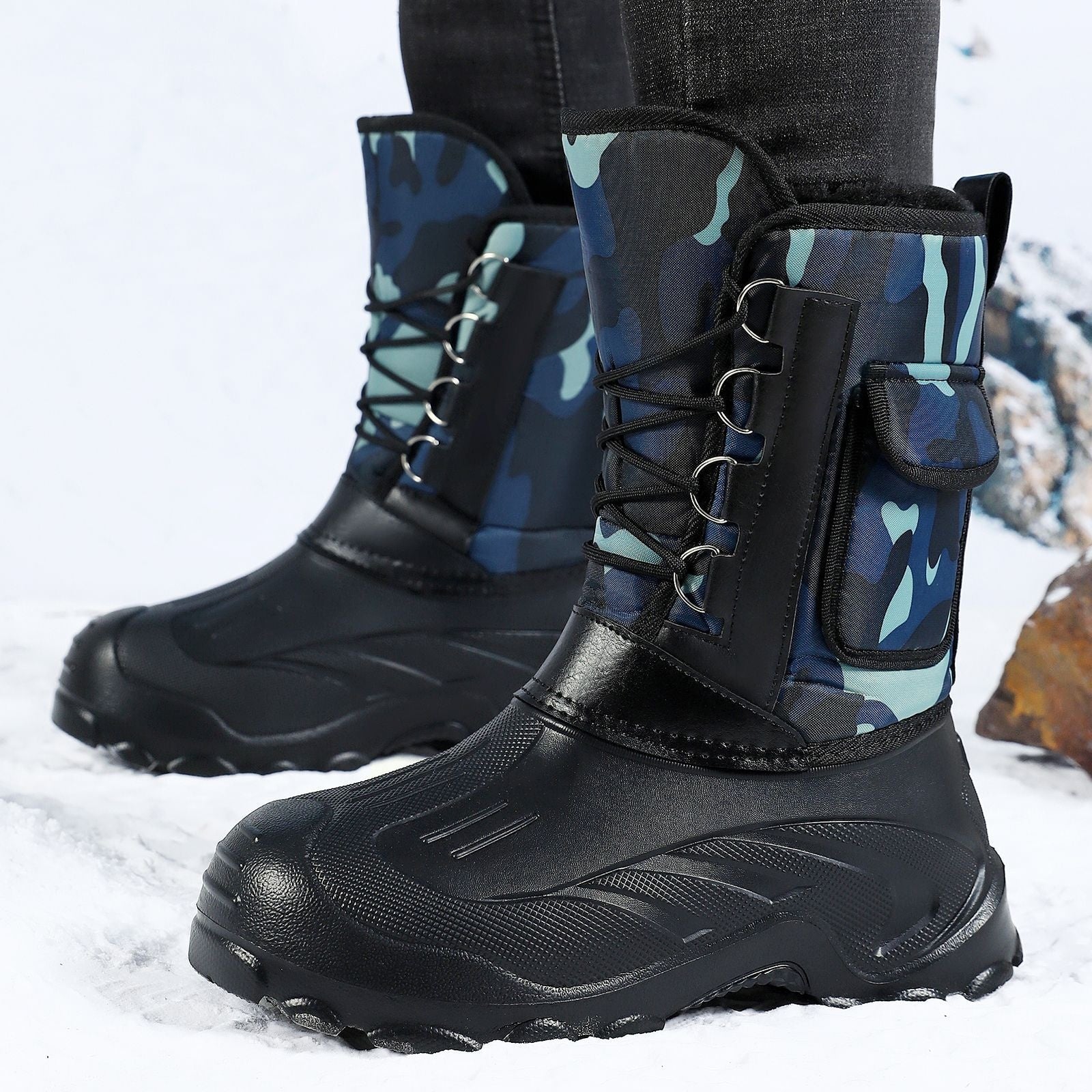 Herren Winter-Snowboots mit Fleecefutter