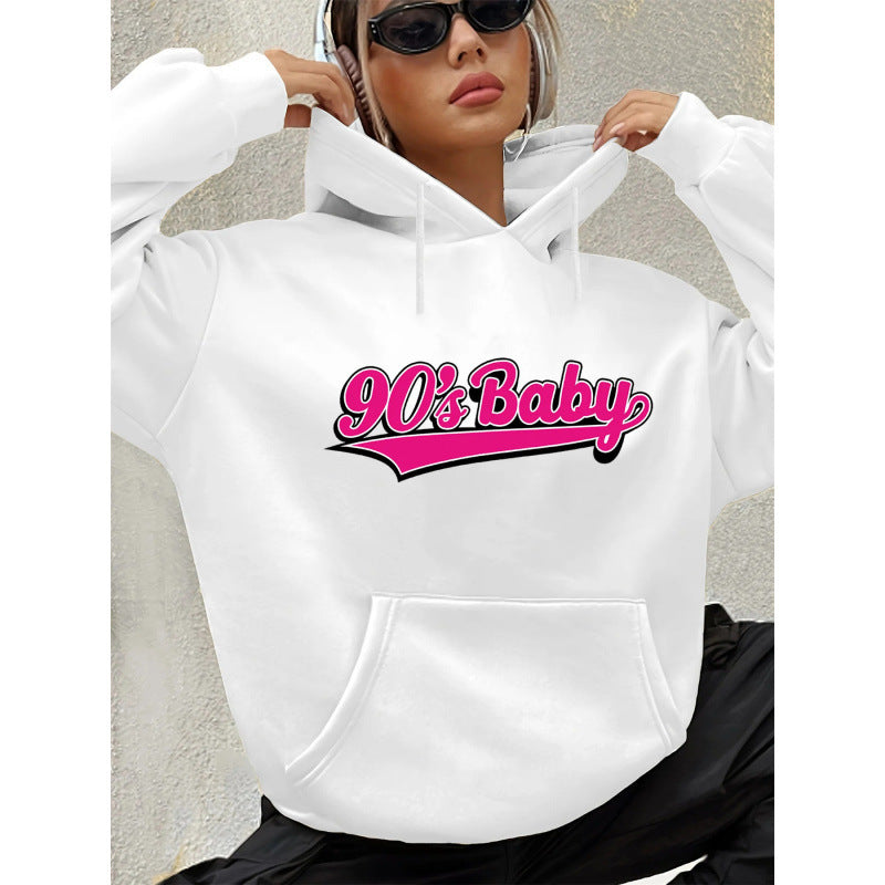Sweatshirt mit Baby Letter-Print und Kapuze