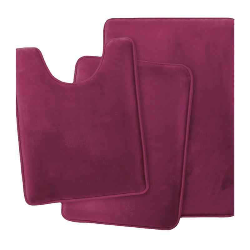 Rutschfestes Korallenfleece Badematten-Set
