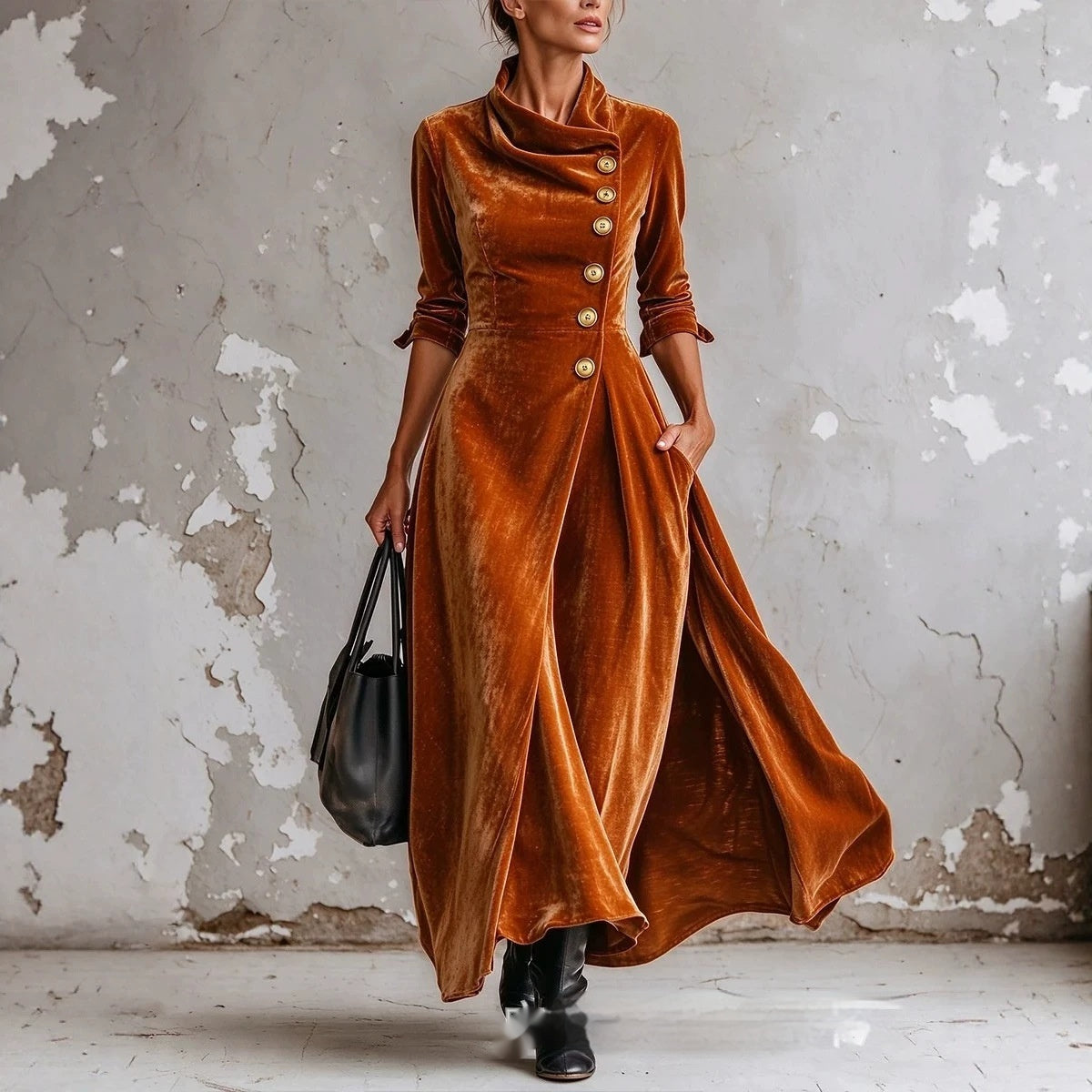 Tailliertes Bodycon-Kleid mit Knöpfen – Bild 2 | LuxeStyle
