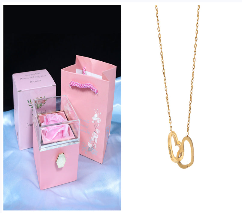 Drehbare Rosen-Schmuckbox