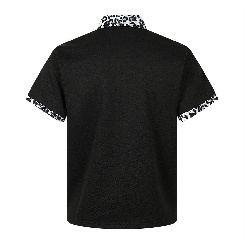 Leopard-Print Graffiti-T-Shirt Herren Kurzarm