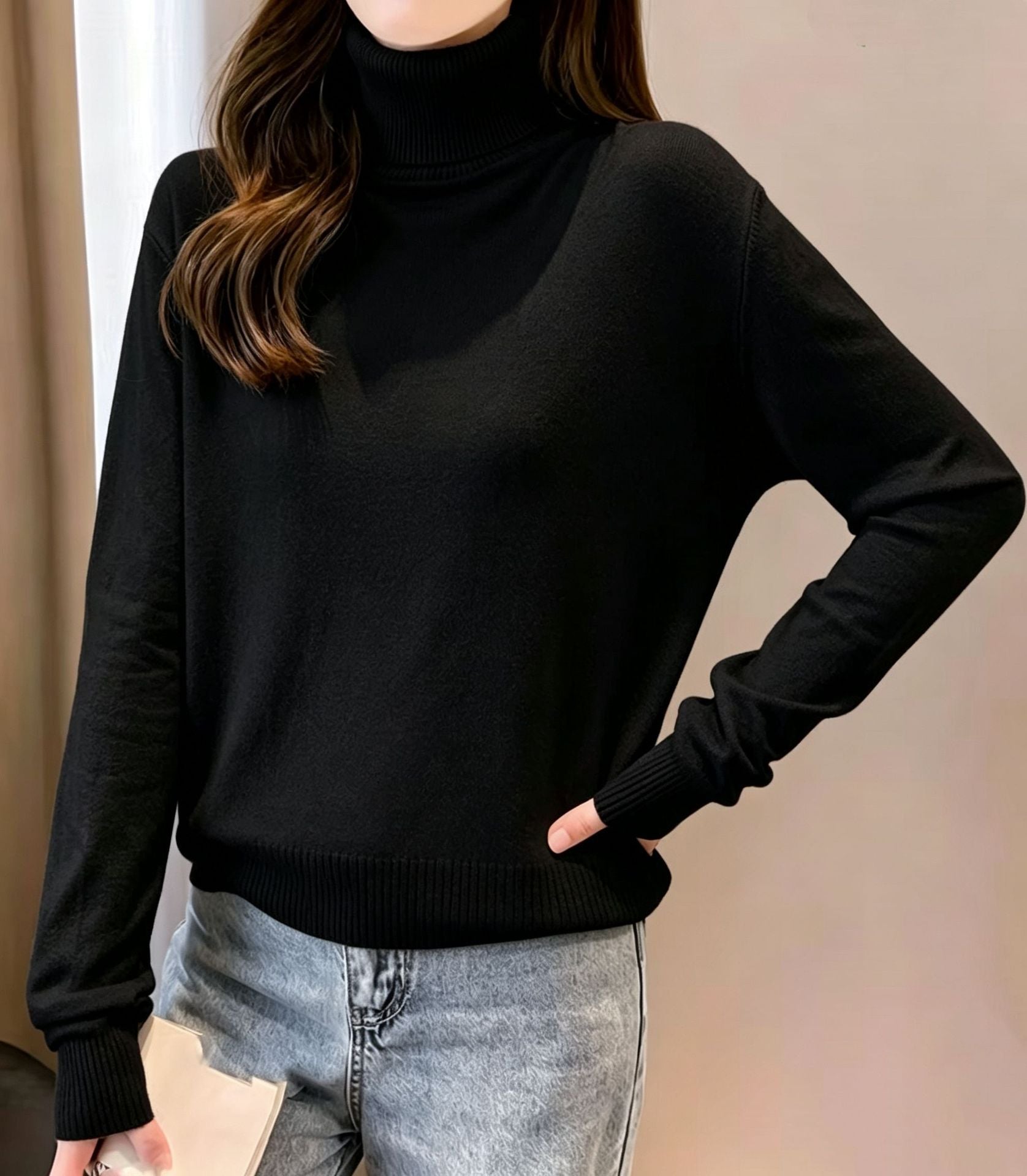 Damen Rollkragenpullover – Eleganter Strick