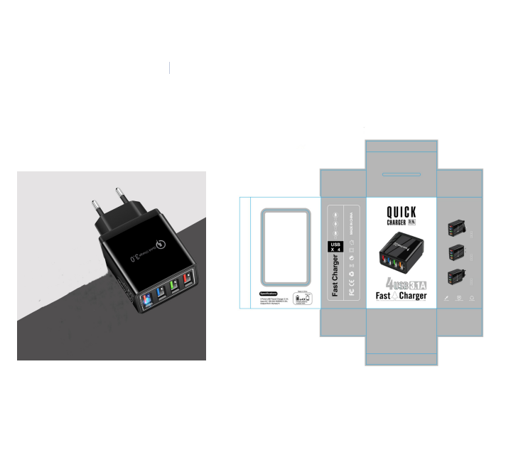 USB-Ladegerät mit 4 Ports und Quick Charge 3.0