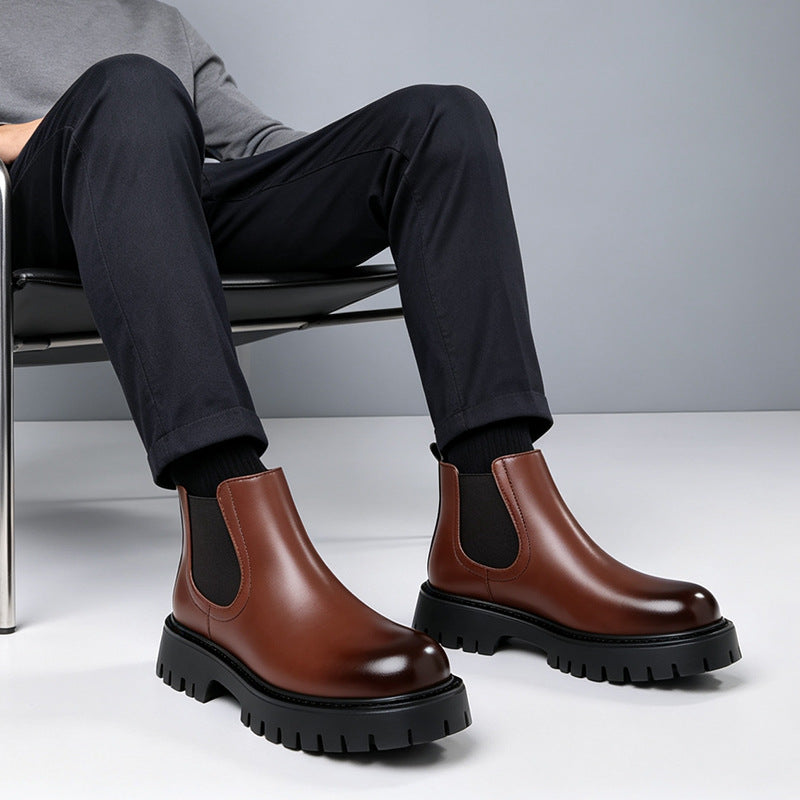 Fleecegefütterte High-Top Lederstiefel – Bild 3 | LuxeStyle