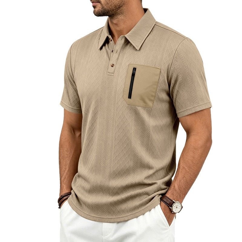 Herren Jacquard Polo-Shirt mit Textur – Bild 9 | LuxeStyle