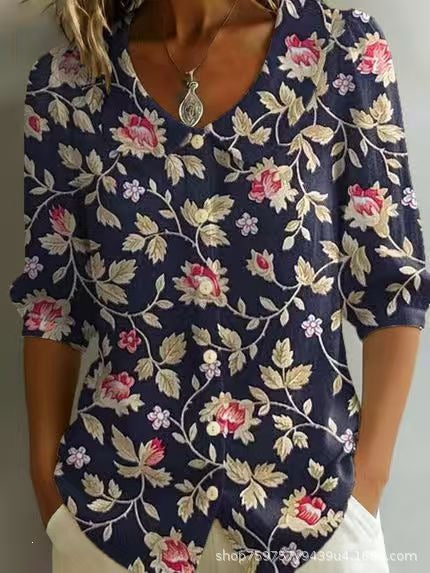 Damen Print-Top mit 3D-Effekt