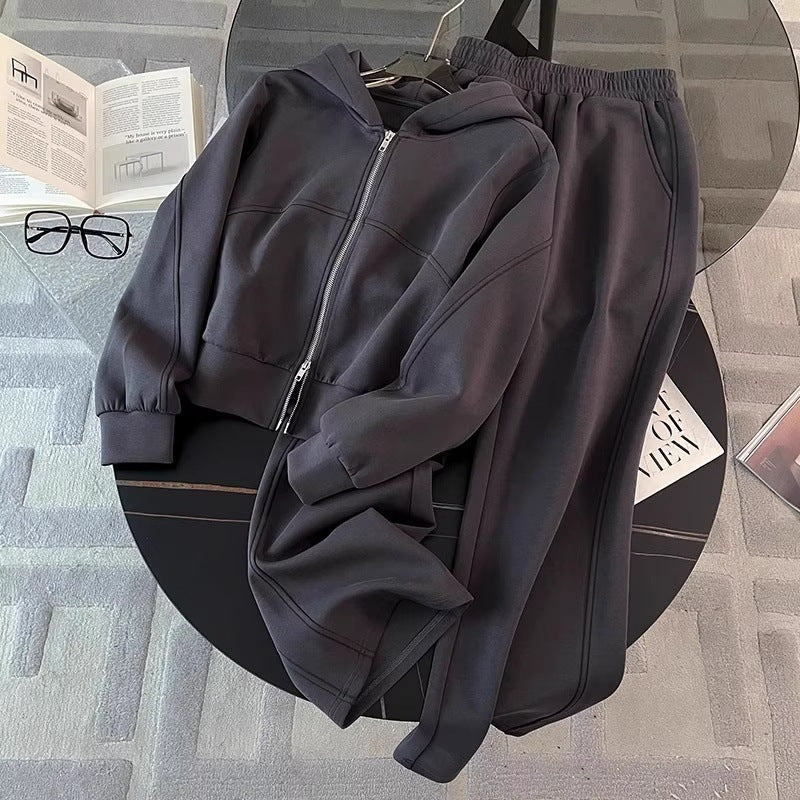 Hoodie und weite Hose Set im Western-Stil