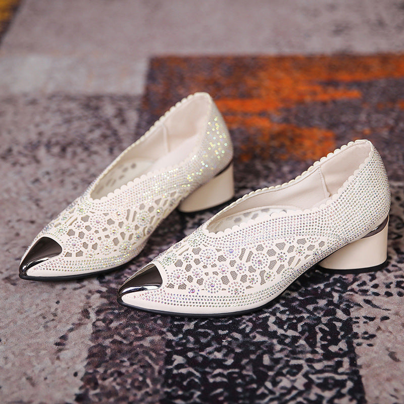 Pumps mit Mesh & Strass | LuxeStyle