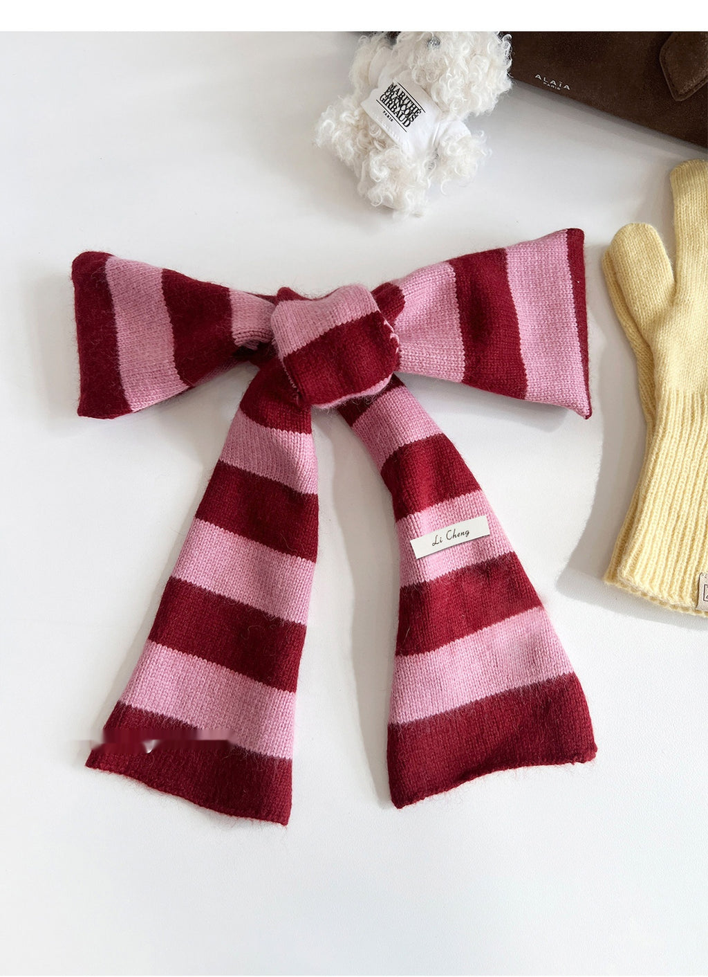 Gestrickter Schal mit Farbblock-Muster | LuxeStyle