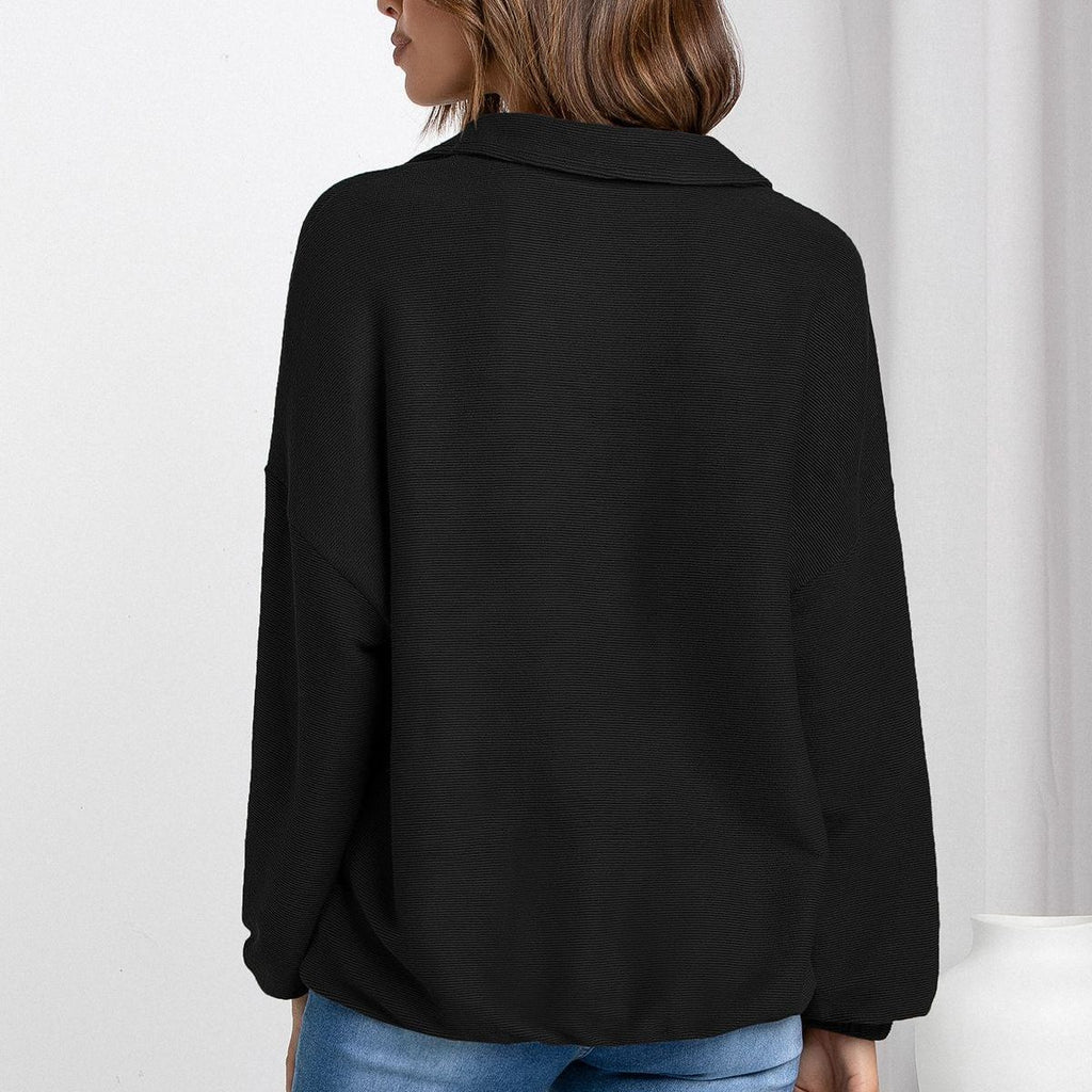 Lässiger V-Neck Pullover mit langen Ärmeln