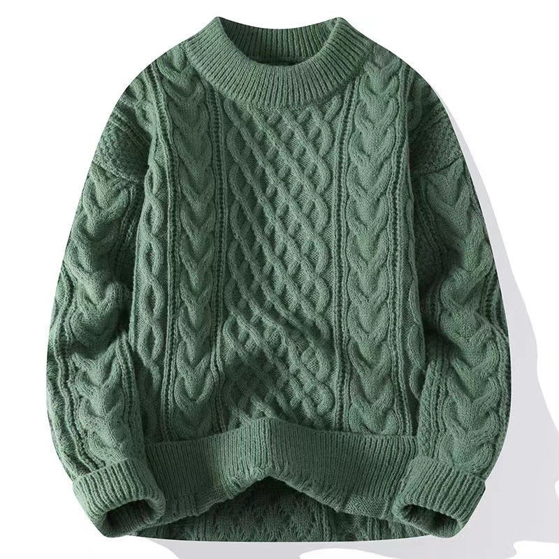 Fleecegefütterter Rundhals-High-Neck Pullover