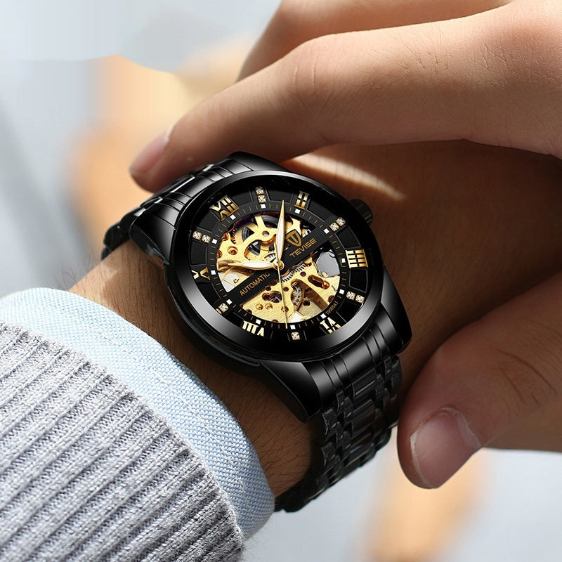 Mechanische Armbanduhr mit Skelett-Design – Ansicht 3