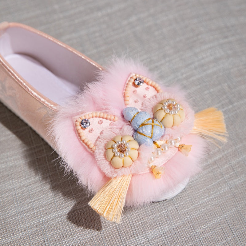 Handbestickte Löwenkopf-Sandalen für Damen