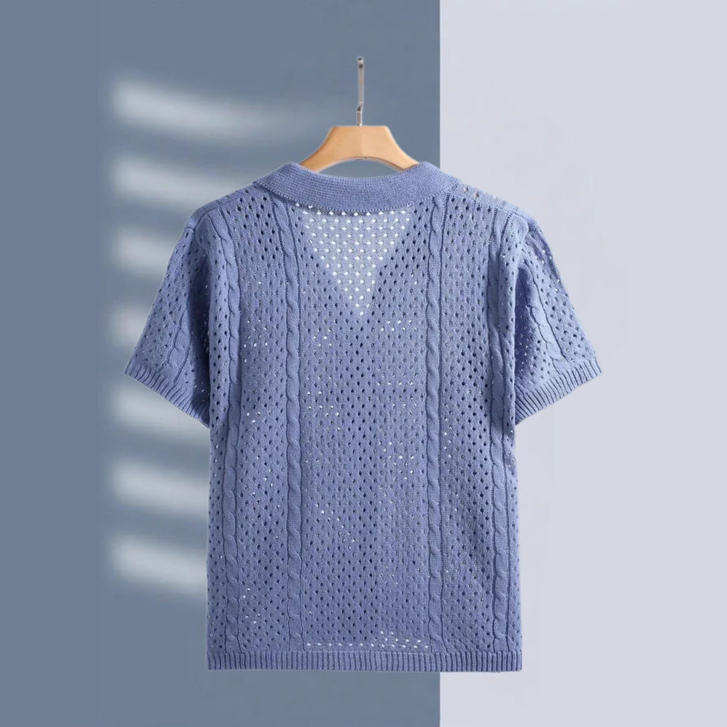 Kurzarm-Strickcardigan für Herren